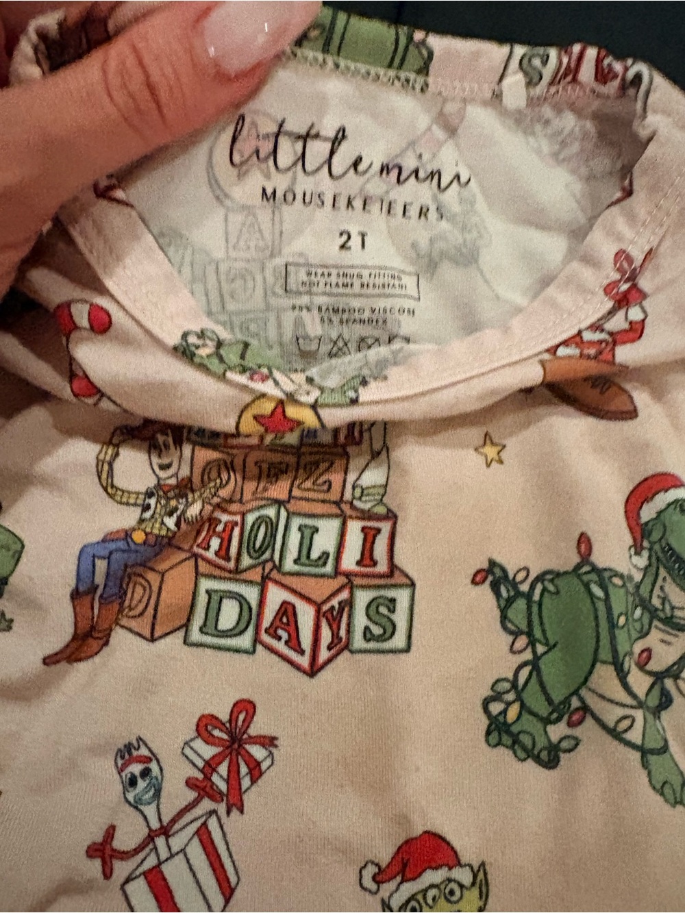 Pink Holiday Kids Pajama Top - 2T